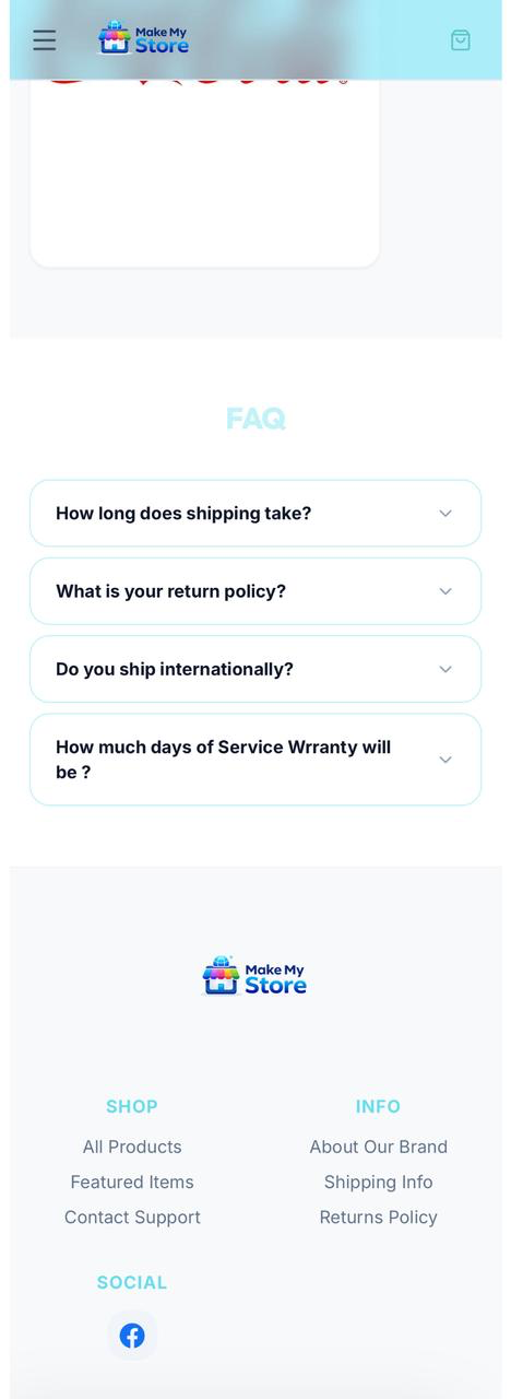 Storefront FAQ and footer layout